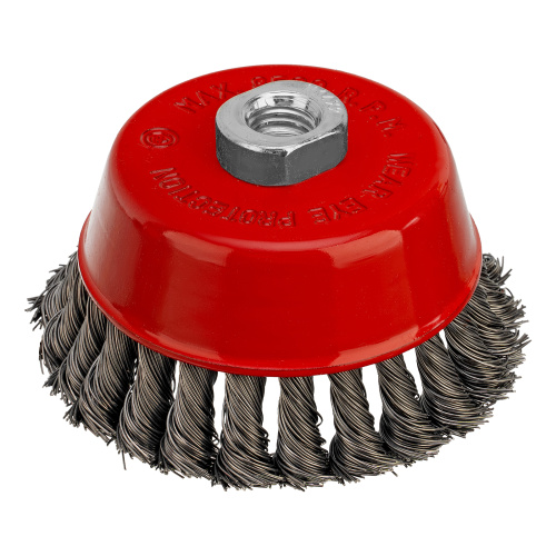 Щетка для УШМ, 100 мм, М14, "чашка", крученая проволока 0.5 мм Matrix по ценам производителя в Санкт-Петербурге с доставкой по всей России