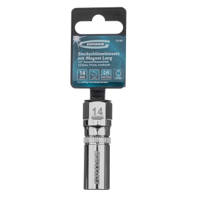 Головка торцевая свечная, магнитная, двенадцатигранная, 14 мм, под квадрат 1/2 Gross купить в Москве с доставкой по всей России | ProtosMarket.ru