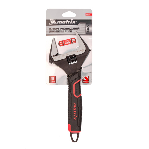 Ключ разводной, тонкие губки, фосфатированный, двухкомпонентная рукоятка, 250 мм, PRO Matrix купить в Москве с доставкой по всей России | ProtosMarket.ru