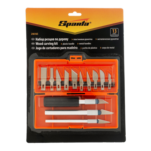 Набор резцов по дереву, пластмассовые рукоятки, 13 шт, Sparta купить в Москве с доставкой по всей России | ProtosMarket.ru
