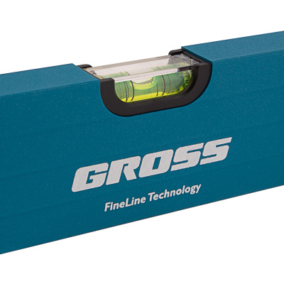 Уровень алюминиевый, 400 мм, усиленный с ударопрочными заглушками, 3 глазка Gross купить в Москве с доставкой по всей России | ProtosMarket.ru