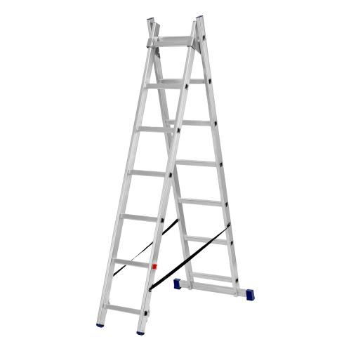 Лестница, 2 х 7 ступеней, алюминиевая, двухсекционная, Сибртех купить в Москве с доставкой по всей России | ProtosMarket.ru