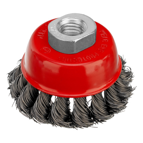 Щетка для УШМ, 65 мм, М14, "чашка", крученая проволока 0.35 мм Matrix по ценам производителя в Санкт-Петербурге с доставкой по всей России