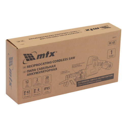 Пила сабельная аккумуляторная RС-65, Li-Ion, 12 В MTX по ценам производителя в Санкт-Петербурге с доставкой по всей России