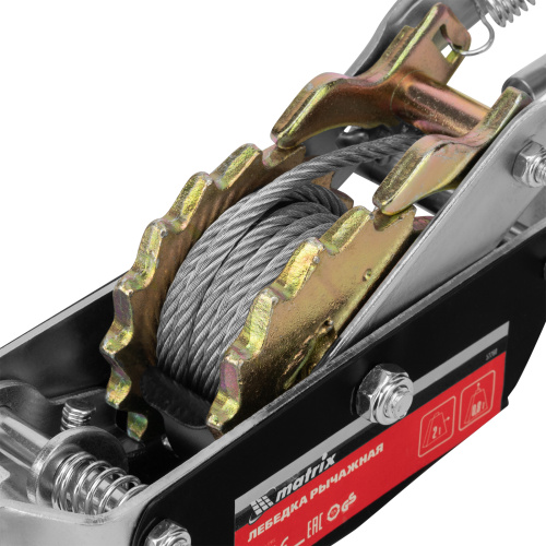 Лебедка рычажная, тяга 2 т, подъем 0.8 т, двойное храповое колесо Matrix по ценам производителя в Санкт-Петербурге с доставкой по всей России