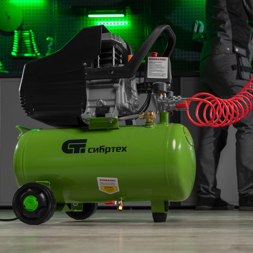 Компрессор воздушный КК-1500/24, 1.5 кВт, 198 л/мин, 24 л, прямой привод, масляный Сибртех по ценам производителя в Санкт-Петербурге с доставкой по всей России
