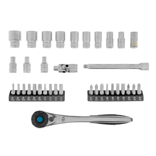 Набор торцевых головок, трещотка 120 зубьев, 1/4", CrV, 36 предметов Gross купить в Москве с доставкой по всей России | ProtosMarket.ru