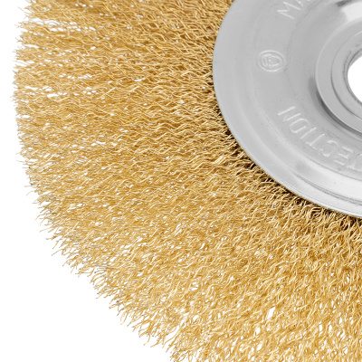 Щетка для УШМ, 175 мм, посадка 22.2 мм, плоская, латунированная витая проволока Matrix по ценам производителя в Санкт-Петербурге с доставкой по всей России