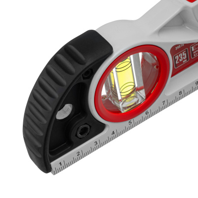 Уровень алюминиевый литой, фрезерованный, 3 глазка, две ударные площадки, 235 мм Matrix по ценам производителя в Санкт-Петербурге с доставкой по всей России