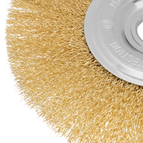 Щетка для УШМ, 175 мм, посадка 22.2 мм, плоская, латунированная витая проволока Matrix по ценам производителя в Санкт-Петербурге с доставкой по всей России