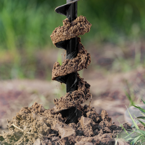 Шнек для грунта ER-80, диаметр 80 мм, длина 800 мм,соединение 20 мм, съемный нож Denzel по ценам производителя в Санкт-Петербурге с доставкой по всей России