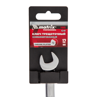 Ключ комбинированный трещоточный, 12 мм, CrV, зеркальный хром Matrix Professional купить в Москве с доставкой по всей России | ProtosMarket.ru