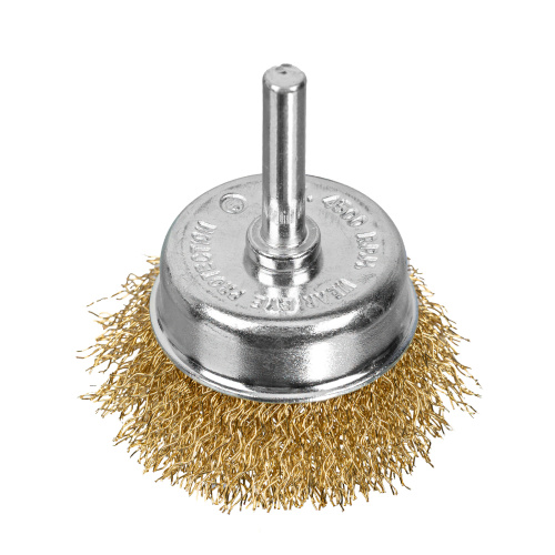 Щетка для дрели, 50 мм, "чашка" со шпилькой, латунированная витая проволока Matrix по ценам производителя в Санкт-Петербурге с доставкой по всей России