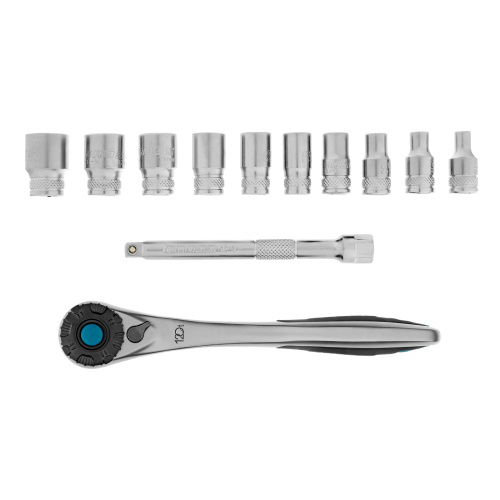 Набор торцевых головок, трещотка 120 зубьев, 1/4", CrV, 12 предметов Gross купить в Москве с доставкой по всей России | ProtosMarket.ru