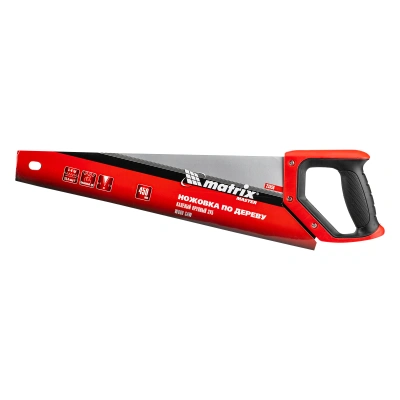Ножовка по дереву, 450 мм, зуб 2D, каленый крупный зуб 5-6 TPI, двухкомпонентная рукоятка Matrix по ценам производителя в Санкт-Петербурге с доставкой по всей России