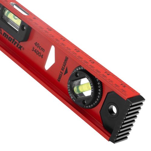 Уровень алюминиевый "Рельс", 400 мм, 3 глазка, усиленный Matrix по ценам производителя в Санкт-Петербурге с доставкой по всей России