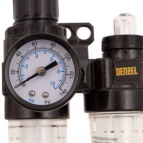 Блок подготовки воздуха регулятор-фильтр-лубрикатор FLR1500, 10 бар, 1500 л/мин, 1/4" Denzel купить в Москве с доставкой по всей России | ProtosMarket.ru