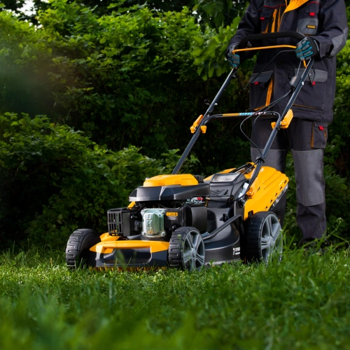 Газонокосилка бензиновая GLD-520SP, 196 куб.см, ширина 52 см, привод, 7 уровней,травосборник 60 л Denzel купить в Москве с доставкой по всей России | ProtosMarket.ru