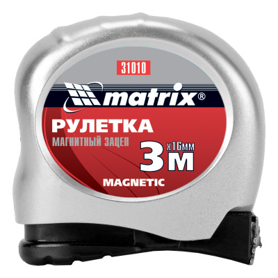 Рулетка Magnetic,3 м х 16 мм,магнитный зацеп Matrix по ценам производителя в Санкт-Петербурге с доставкой по всей России