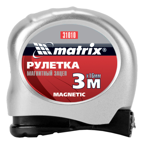 Рулетка Magnetic,3 м х 16 мм,магнитный зацеп Matrix по ценам производителя в Санкт-Петербурге с доставкой по всей России