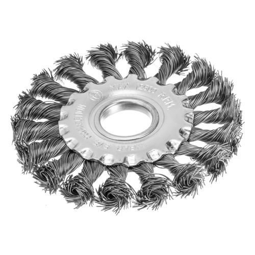 Щетка для УШМ 100 мм, посадка 22.2 мм, плоская, крученая проволока 0.5 мм Matrix по ценам производителя в Санкт-Петербурге с доставкой по всей России