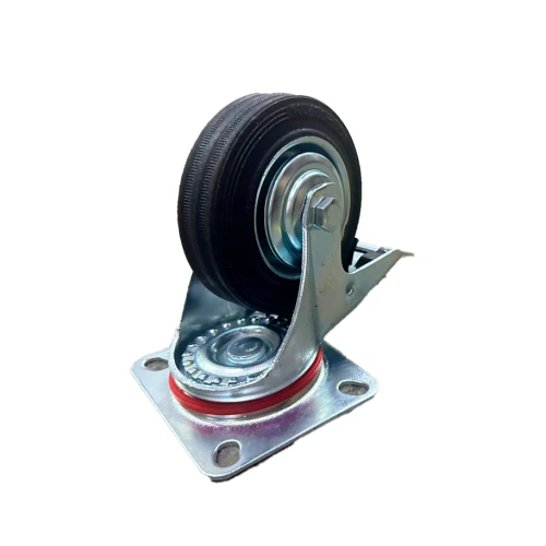 Колесо поворотное резина SCb 42 100 мм с тормозом (F) по ценам производителя в Санкт-Петербурге с доставкой по всей России