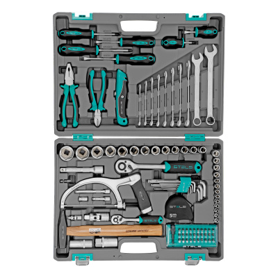 Набор инструментов, 1/2", 1/4", CrV, пластиковый кейс 98 предметов Stels купить в Москве с доставкой по всей России | ProtosMarket.ru