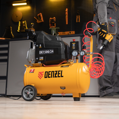 Компрессор воздушный DK1500/24, Х-PRO 1.5 кВт, 230 л/мин, 24 л Denzel купить в Москве с доставкой по всей России | ProtosMarket.ru