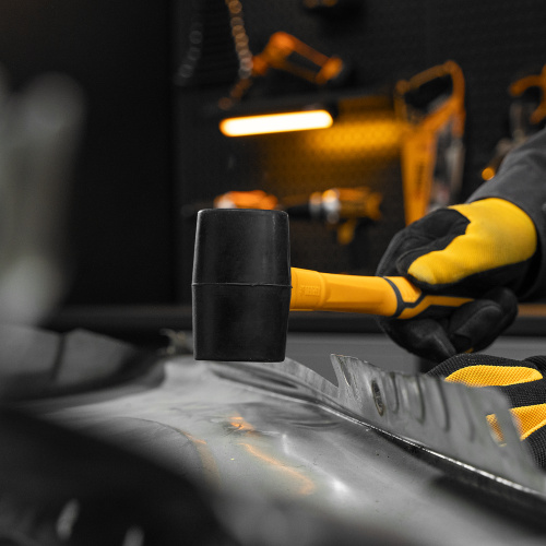 Киянка резиновая, 225 г, черная, фибергласовая рукоятка c TPR покрытием Denzel по ценам производителя в Санкт-Петербурге с доставкой по всей России