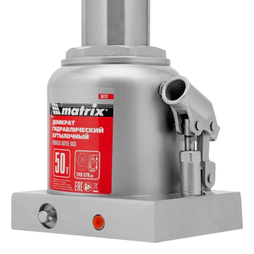 Домкрат гидравлический бутылочный, 50 т, высота подъема 240-370 мм Matrix по ценам производителя в Санкт-Петербурге с доставкой по всей России