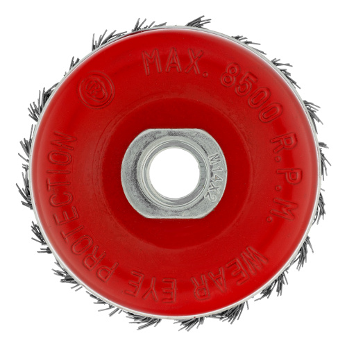 Щетка для УШМ Heavy Duty, 80 мм, М14, "чашка", крученая проволока 0.5 мм Matrix по ценам производителя в Санкт-Петербурге с доставкой по всей России