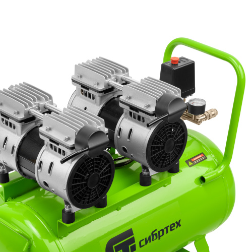 Компрессор безмаслянный малошумный МБ 2000/50, 2000 Вт, 50л, 300 л/мин Сибртех по ценам производителя в Санкт-Петербурге с доставкой по всей России