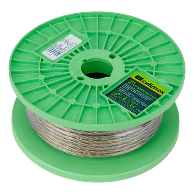 Трос металлополимерный прозрачный ПР-5.0, толщина 5.0 мм, катушка 50 метров Сибртех купить в Москве с доставкой по всей России | ProtosMarket.ru