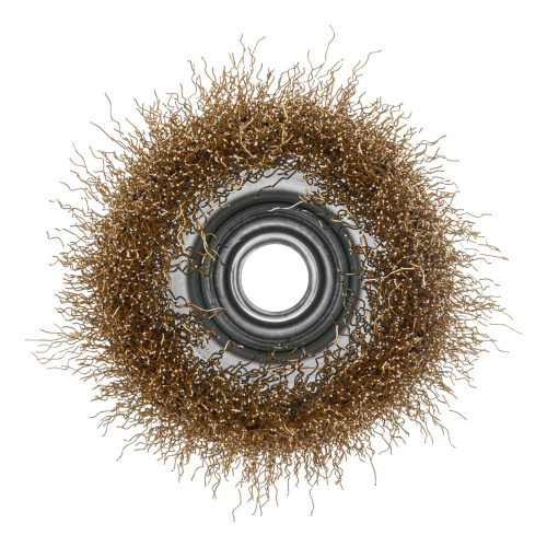 Щетка для УШМ, 75 мм, М14, "чашка", латунированная витая проволока Matrix по ценам производителя в Санкт-Петербурге с доставкой по всей России