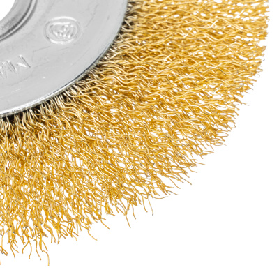 Щетка для УШМ, 125 мм, посадка 22.2 мм, плоская, латунированная витая проволока Matrix по ценам производителя в Санкт-Петербурге с доставкой по всей России