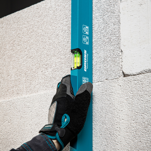 Уровень алюминиевый усиленный, 800 мм, 3 глазка Gross купить в Москве с доставкой по всей России | ProtosMarket.ru