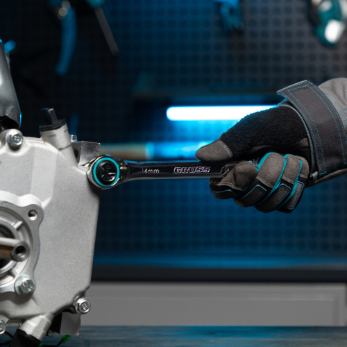 Набор ключей накидных с трещоткой, 8-19 мм, 2 шт, многоразмерные, реверсивные, CrV Gross купить в Москве с доставкой по всей России | ProtosMarket.ru