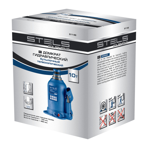 Домкрат гидравлический бутылочный телескопический, 10 т, подъем 180-450 мм Stels по ценам производителя в Санкт-Петербурге с доставкой по всей России