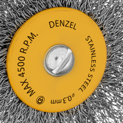 Набор щеток для дрели, 5 Плоских 25-38-50-63-75 мм, шпилька, нерж. вит. проволока Denzel по ценам производителя в Санкт-Петербурге с доставкой по всей России