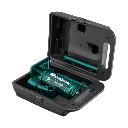 Домкрат гидравлический бутылочный, 5 т, 180-340 мм, в пласт. кейсе Сибртех по ценам производителя в Санкт-Петербурге с доставкой по всей России