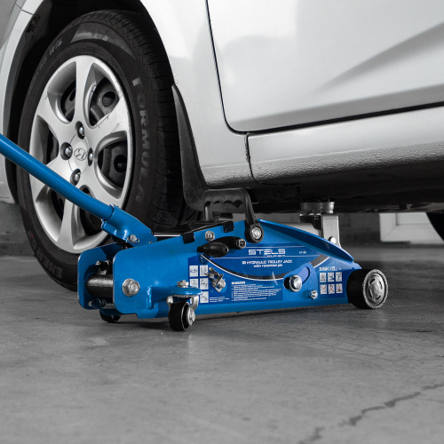 Домкрат гидравлический подкатной 2.5 т, с фиксатором, Safety Pin, 140-385 мм Stels по ценам производителя в Санкт-Петербурге с доставкой по всей России