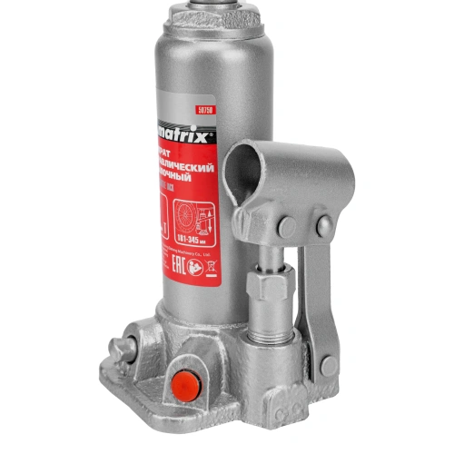 Домкрат гидравлический бутылочный, 2 т, высота подъема 181-345 мм, в пластиковый кейсе Matrix по ценам производителя в Санкт-Петербурге с доставкой по всей России