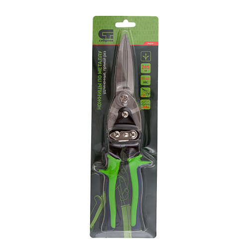 Ножницы по металлу, удлиненные, 285 мм, пряморежущие, двухкомпонентные обрезиненные рукоятки Сибртех купить в Москве с доставкой по всей России | ProtosMarket.ru