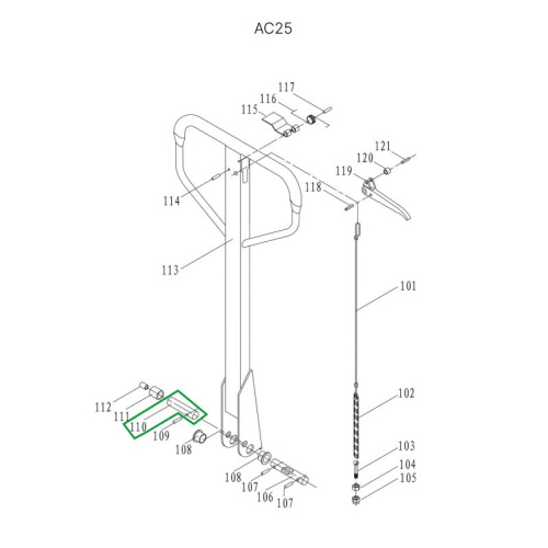 Ось нажимного ролика для гидравлических тележек DF25 по ценам производителя в Санкт-Петербурге с доставкой по всей России