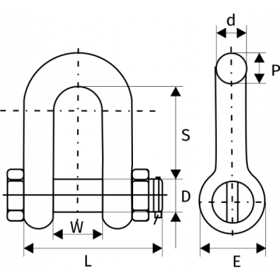 Скоба прямая  8,5 т, G2150, с гайкой и шплинтом размер 1 купить в Москве с доставкой по всей России | ProtosMarket.ru