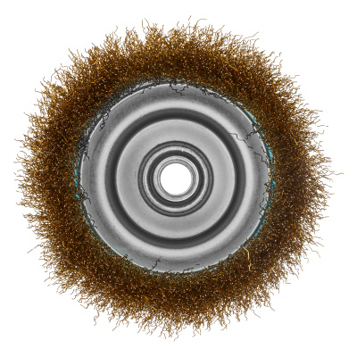 Щетка для УШМ, 125 мм, М14, "чашка", латунированная витая проволока Matrix по ценам производителя в Санкт-Петербурге с доставкой по всей России