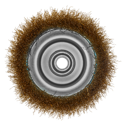 Щетка для УШМ, 125 мм, М14, "чашка", латунированная витая проволока Matrix по ценам производителя в Санкт-Петербурге с доставкой по всей России
