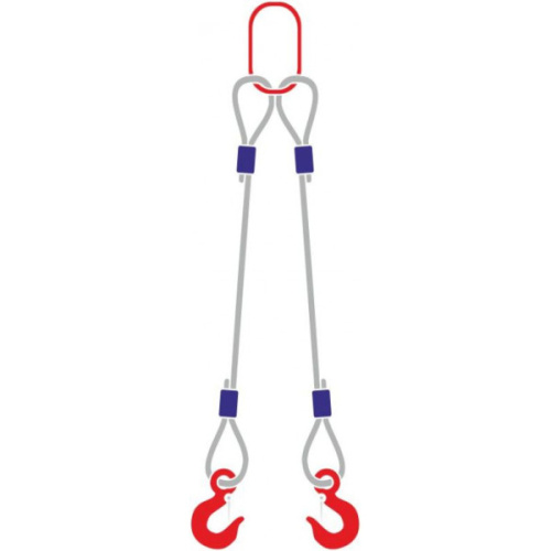 Строп канатный 2СК,  с 2 крюками 0,63Т x 2М купить в Москве с доставкой по всей России | ProtosMarket.ru