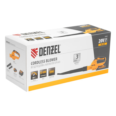 Воздуходувка аккумуляторная, AB-500, 60 м/с, 500 м3/ч, Li-Ion, 20 В Denzel по ценам производителя в Санкт-Петербурге с доставкой по всей России