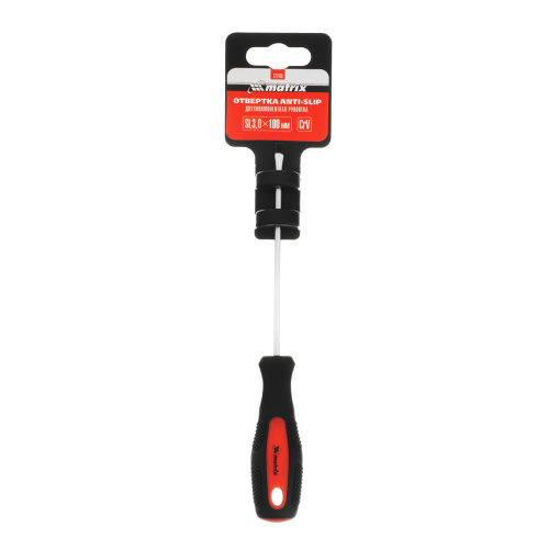 Отвертка Anti-Slip, SL3 х 100 мм, CrV, двухкомпонентная рукоятка Matrix по ценам производителя в Санкт-Петербурге с доставкой по всей России